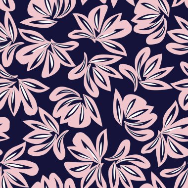 Moda baskıları, grafikler, arka planlar ve el sanatları için uygun Pembe Donanma Çiçeksiz desenli