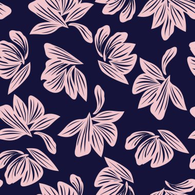 Moda baskıları, grafikler, arka planlar ve el sanatları için uygun Pembe Donanma Çiçeksiz desenli