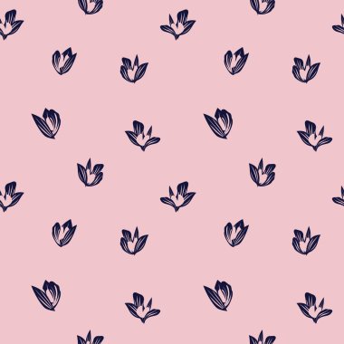 Moda baskıları, grafikler, arka planlar ve el sanatları için uygun Pembe Donanma Çiçeksiz desenli