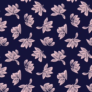 Moda baskıları, grafikler, arka planlar ve el sanatları için uygun Pembe Donanma Çiçeksiz desenli