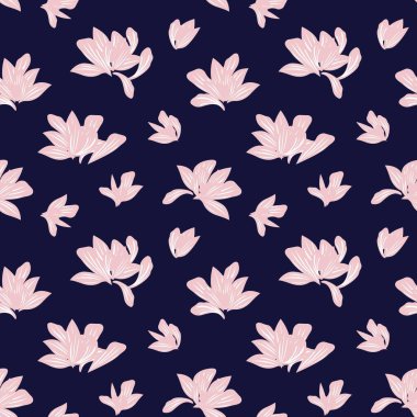 Moda baskıları, grafikler, arka planlar ve el sanatları için uygun Pembe Donanma Çiçeksiz desenli