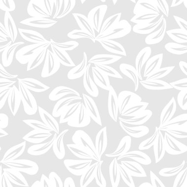 Beyaz bitkisel bitki desensiz arka plan moda baskıları, grafikler, arka planlar ve el sanatları için uygun