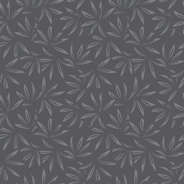 Gri bitkisel bitki örtüsü desensiz arka plan moda baskıları, grafikler, arka planlar ve el sanatları için uygun
