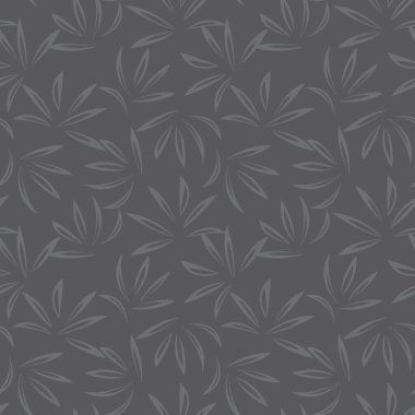 Gri bitkisel bitki örtüsü desensiz arka plan moda baskıları, grafikler, arka planlar ve el sanatları için uygun