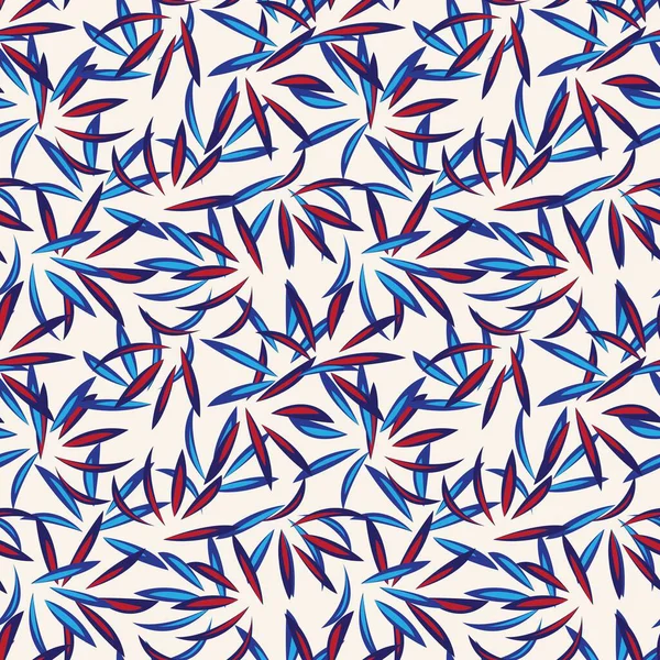 Kırmızı ve mavi bitkisel bitki örtüsü desensiz arka plan moda baskıları, grafikler, arka planlar ve el sanatları için uygun