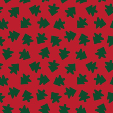 Web sitesi grafikleri ve moda tekstili için Noel Ağacı kusursuz desen tasarımı