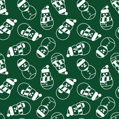 Web sitesi grafikleri ve moda tekstili için Noel Kardan Adam kusursuz desen tasarımı