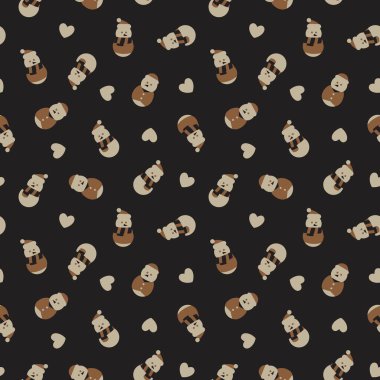 Kahverengi Noel Kardan Adam web sitesi grafikleri ve moda tekstili için kusursuz desen tasarımı