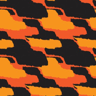 Moda baskıları, ev eşyaları, grafikler, arka planlar için turuncu fırça desenli kürk deseni tasarımı