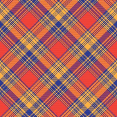 Turuncu Sembol Ekoseli Tartan. Moda tekstil ve grafikleri için uygun desensiz desen tasarımı.