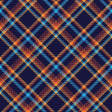 Turuncu Sembol Ekoseli Tartan. Moda tekstil ve grafikleri için uygun desensiz desen tasarımı.