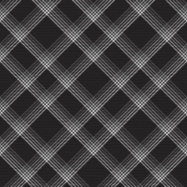 Siyah ve Beyaz Sembol Ekose Tartan desensiz desen tasarımı moda tekstil ve grafikleri için uygun