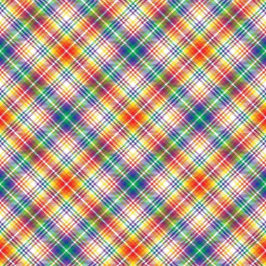 Gökkuşağı Sembol Ekoseli Tartan. Moda tekstil ve grafikleri için uygun desensiz desen tasarımı.