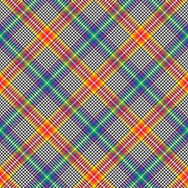 Gökkuşağı Sembol Ekoseli Tartan. Moda tekstil ve grafikleri için uygun desensiz desen tasarımı.