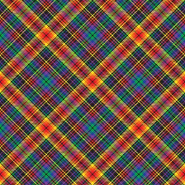 Gökkuşağı Sembol Ekoseli Tartan. Moda tekstil ve grafikleri için uygun desensiz desen tasarımı.