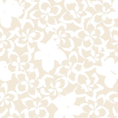 Kahverengi çiçekli fırça darbeleri moda baskıları, grafikler, arka planlar ve el sanatları için pürüzsüz desenli arka plan