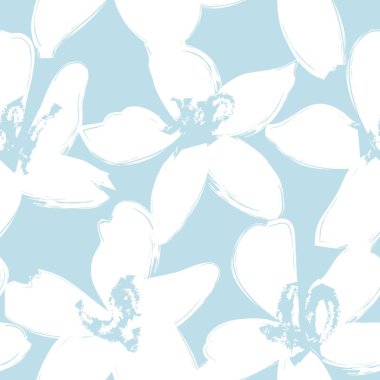 Pastel Çiçek fırça darbeleri moda baskıları, grafikler, arka planlar ve el sanatları için pürüzsüz desen arkaplanı