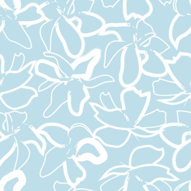 Pastel Çiçek fırça darbeleri moda baskıları, grafikler, arka planlar ve el sanatları için pürüzsüz desen arkaplanı