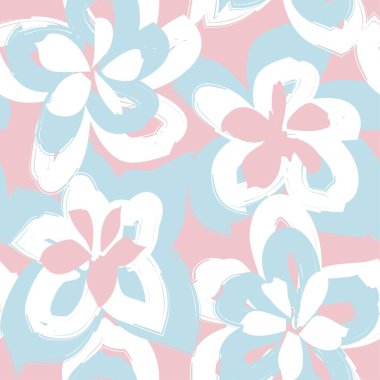 Pastel Çiçek fırça darbeleri moda baskıları, grafikler, arka planlar ve el sanatları için pürüzsüz desen arkaplanı