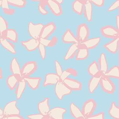 Pastel Çiçek fırça darbeleri moda baskıları, grafikler, arka planlar ve el sanatları için pürüzsüz desen arkaplanı