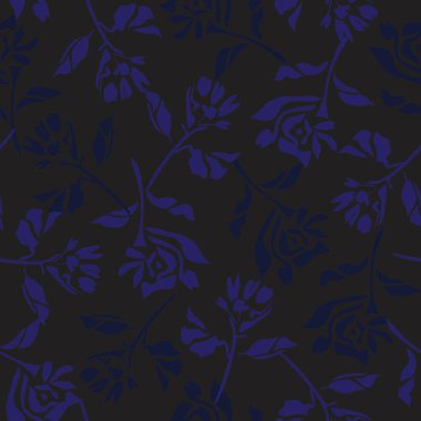 Moda baskıları, grafikler, arka planlar ve el sanatları için uygun mavi tropikal bitkisel bitki desenli arkaplan