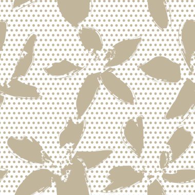 Kahverengi tropikal botanik desensiz desen moda tekstil ve grafikleri için noktalı arkaplan