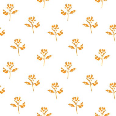 Portakallı bitkisel bitki desenli arka plan moda baskıları, grafikler, arka planlar ve el sanatları için uygun