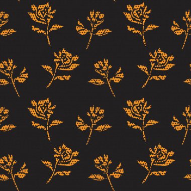 Moda tekstil ve grafikleri için turuncu, tropikal, dikişsiz desenli arkaplan