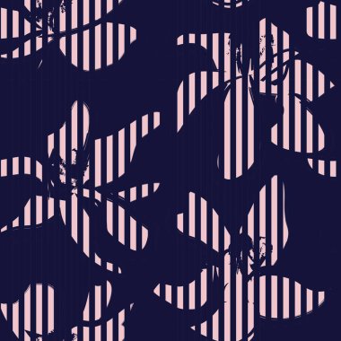 Pastel Floral tropikal botanik deseni. Moda tekstil ve grafikleri için çizgili arka planı var.