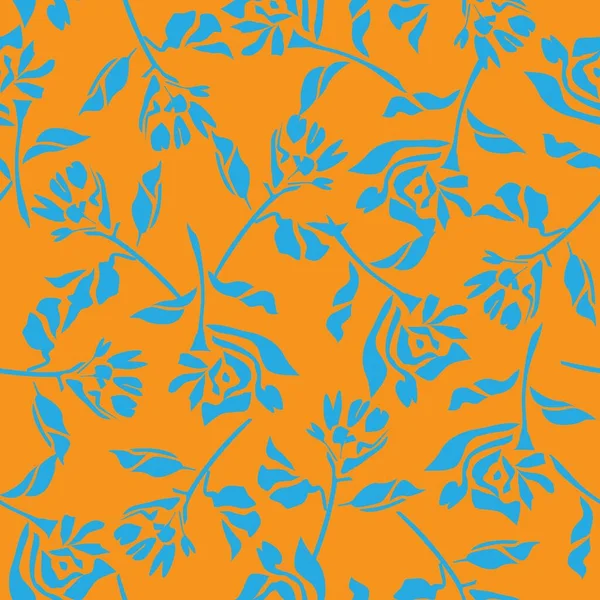 오렌지 꽃없는 식물학적 프린트 그래픽 공예에 — 스톡 벡터