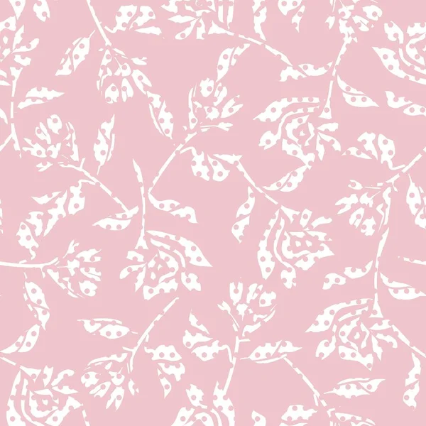 Pastel Floral Patrón Botánico Tropical Sin Costuras Fondo Punteado Para — Vector de stock