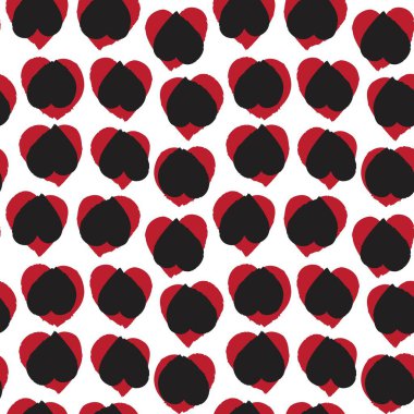Kırmızı Kalp biçimli fırça darbesi moda tekstil ve grafikleri için kusursuz bir arka plan