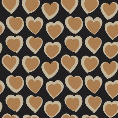 Moda tekstili ve grafikleri için Kahverengi Kalp biçimli fırça darbesi kusursuz arkaplan