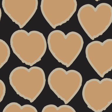 Moda tekstili ve grafikleri için Kahverengi Kalp biçimli fırça darbesi kusursuz arkaplan