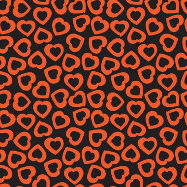 Moda tekstil ve grafikleri için turuncu kalp şeklinde fırça darbesi kusursuz bir arka plan