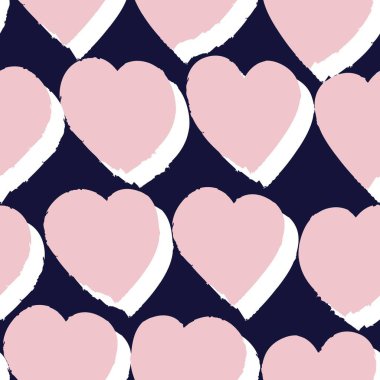 Moda tekstili ve grafikleri için Pembe Donanma Kalbi biçimli fırça darbesi kusursuz bir arka plan