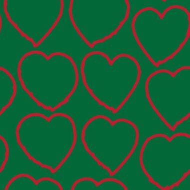 Noel Kalbi şekilli fırça darbesi moda tekstil ve grafikleri için kusursuz bir arka plan