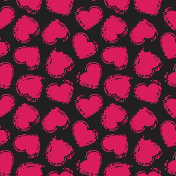 Corazón Púrpura Forma Pincelada Sin Costuras Patrón Fondo Para Textiles — Archivo Imágenes Vectoriales