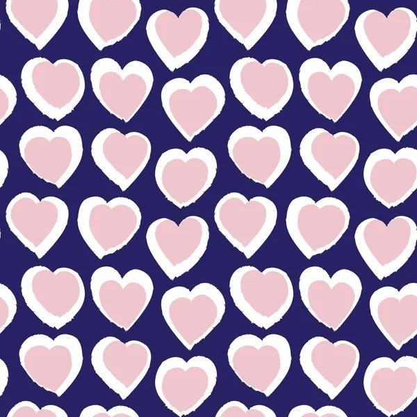 Розовый Вмс Сердце Форме Мазка Кисти Бесшовный Фон Моды Текстиля — стоковый вектор