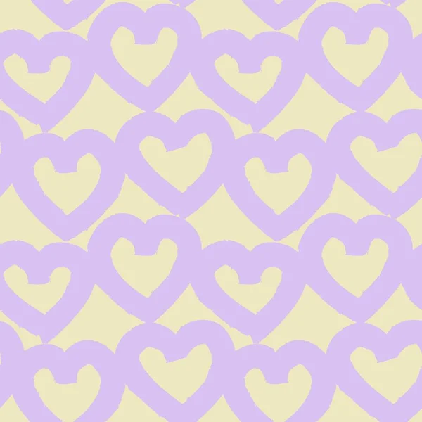 Pastel Heart Shaped Brush Stroke Seamless Pattern Background Fashion Textiles — Vector de stock