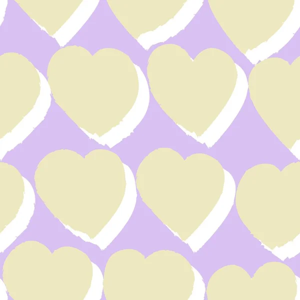 Pastel Heart Shaped Brush Stroke Seamless Pattern Background Fashion Textiles — Archivo Imágenes Vectoriales