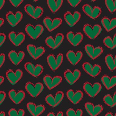 Noel Kalbi şekilli fırça darbesi moda tekstil ve grafikleri için kusursuz bir arka plan