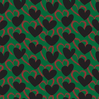 Noel Kalbi şekilli fırça darbesi moda tekstil ve grafikleri için kusursuz bir arka plan