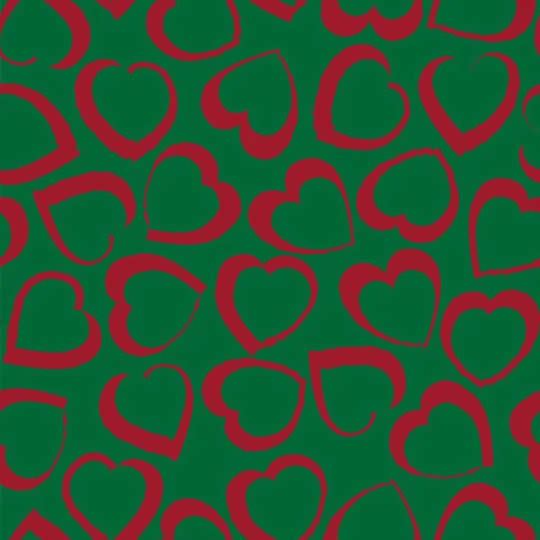 Noël Coeur Forme Coup Pinceau Fond Motif Sans Couture Pour — Image vectorielle