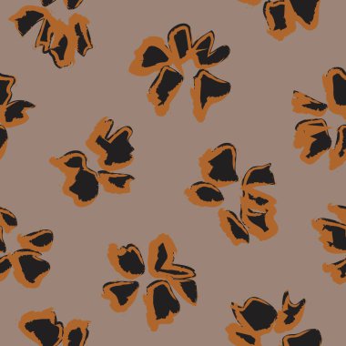 Kahverengi Taupe bitkisel bitki örtüsü desensiz arka plan moda baskıları, grafikler, arka planlar ve el sanatları için uygun