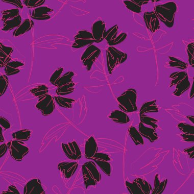 Mor bitkisel bitki desensiz arka plan moda baskıları, grafikler, arka planlar ve el sanatları için uygun