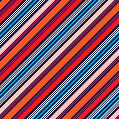 Moda tekstil ve grafikleri için uygun renkli diyagonal çizgili dikişsiz arkaplan