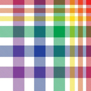 Gökkuşağı Ekoseli, kareli, ekose desenli moda tekstil ve grafikleri için uygun