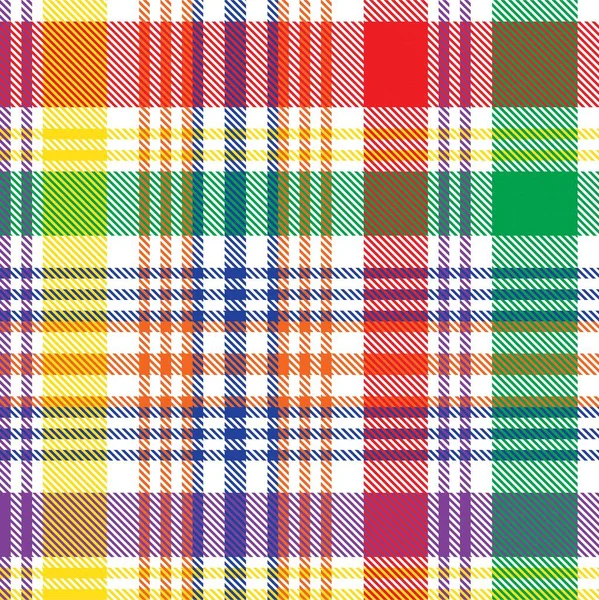 Rainbow Xadrez Xadrez Tartan Sem Costura Padrão Adequado Para Têxteis — Vetor de Stock