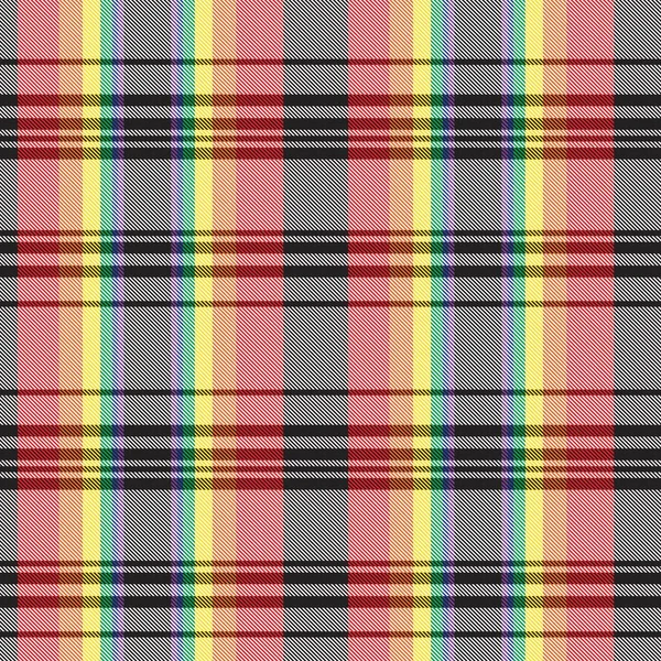 Rainbow Plaid Geruit Tartan Naadloos Patroon Geschikt Voor Mode Textiel — Stockvector